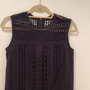 J. Crew Sleeveless Geo-Lace black shift dress